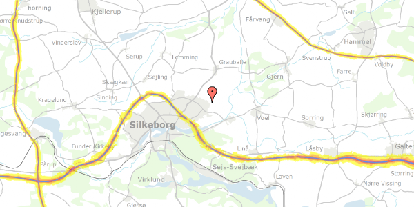 Trafikstøjkort på Varbergvej 20, 8600 Silkeborg