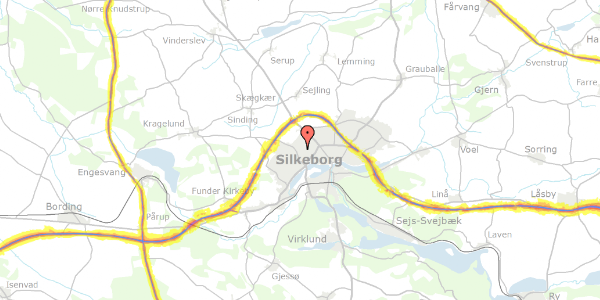 Trafikstøjkort på Ved Hegnet 8, 8600 Silkeborg