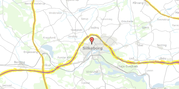 Trafikstøjkort på Ved Hegnet 22, 8600 Silkeborg