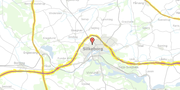 Trafikstøjkort på Ved Hegnet 28, 8600 Silkeborg