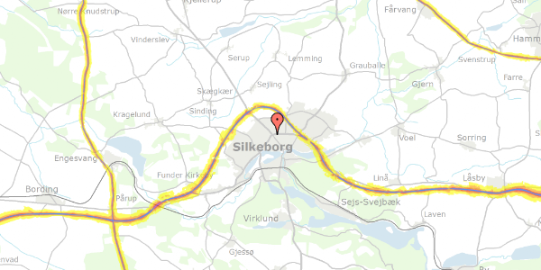 Trafikstøjkort på Viborgvej 31, 8600 Silkeborg