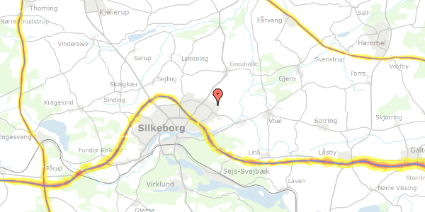 Trafikstøjkort på Visbyvej 39, 8600 Silkeborg