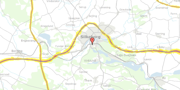 Trafikstøjkort på Ørnsøvej 10, st. th, 8600 Silkeborg