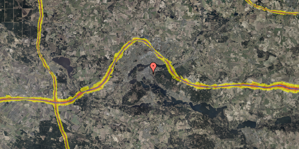 Trafikstøjkort på Åhavevej 95, st. 2, 8600 Silkeborg