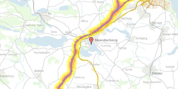 Trafikstøjkort på Adelgade 35C, 2. , 8660 Skanderborg