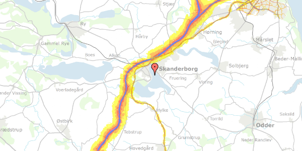 Trafikstøjkort på Alleen 25, 8660 Skanderborg