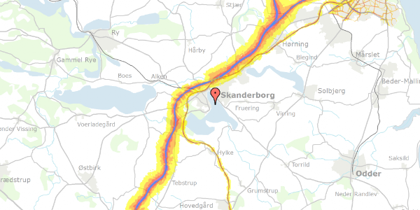 Trafikstøjkort på Alleen 33, 8660 Skanderborg