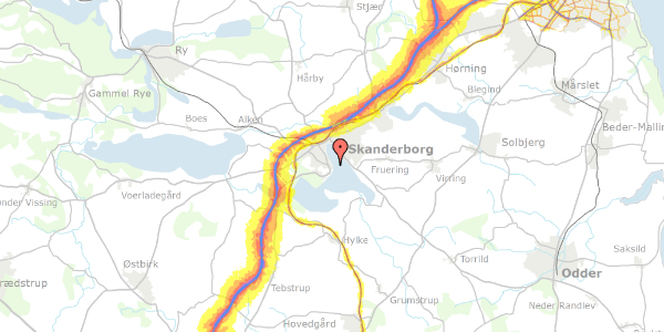 Trafikstøjkort på Alleen 45, 8660 Skanderborg