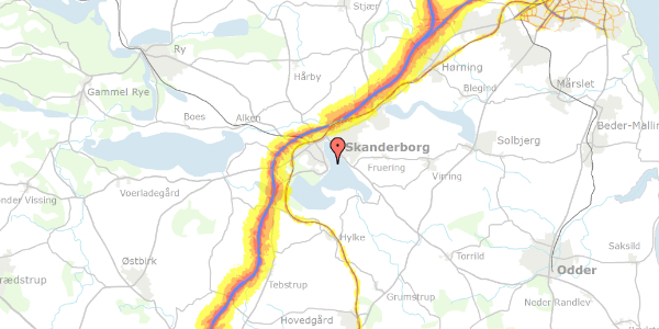 Trafikstøjkort på Alleen 51, 8660 Skanderborg