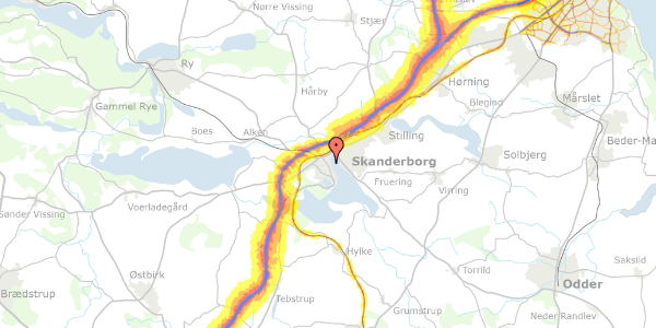 Trafikstøjkort på Banegårdsvej 2, 2. , 8660 Skanderborg