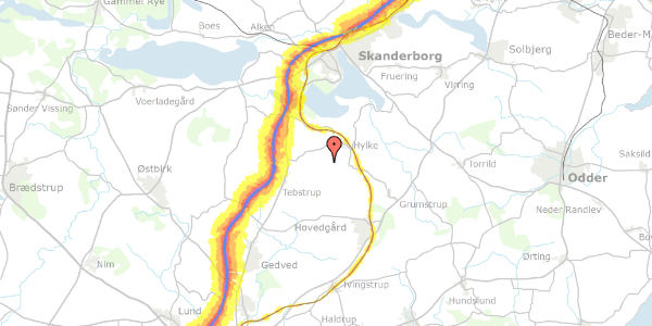 Trafikstøjkort på Brørupvej 31A, 8660 Skanderborg