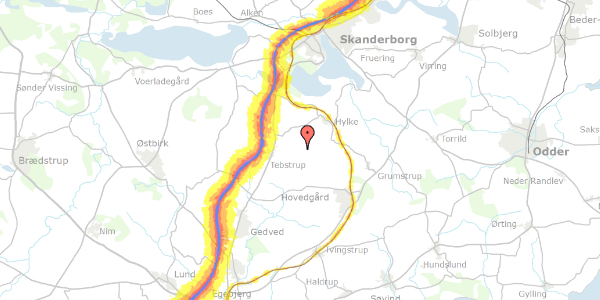 Trafikstøjkort på Brørupvej 42, 8660 Skanderborg