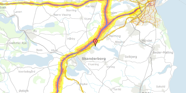 Trafikstøjkort på Cortinavej 17C, 8660 Skanderborg