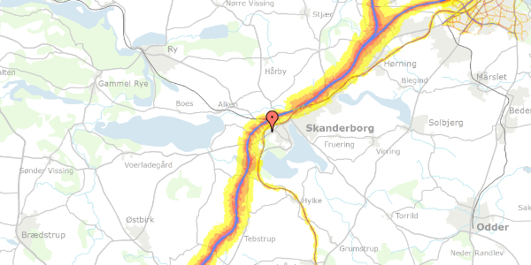 Trafikstøjkort på Eskebækparken 35, st. tv, 8660 Skanderborg