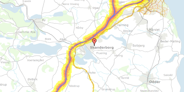 Trafikstøjkort på Fasanvej 4, 8660 Skanderborg