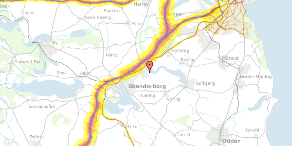 Trafikstøjkort på Fenrisvej 25, 8660 Skanderborg