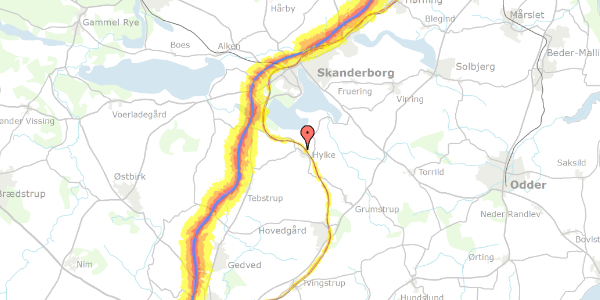 Trafikstøjkort på Fårbjergvej 2, 8660 Skanderborg