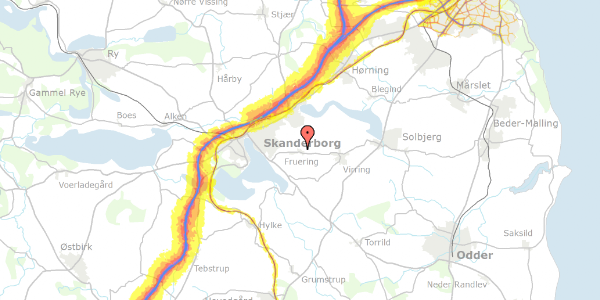 Trafikstøjkort på Gl Gramvej 67, 8660 Skanderborg