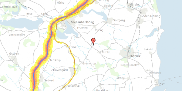 Trafikstøjkort på Gammel Horsensvej 358, 8660 Skanderborg