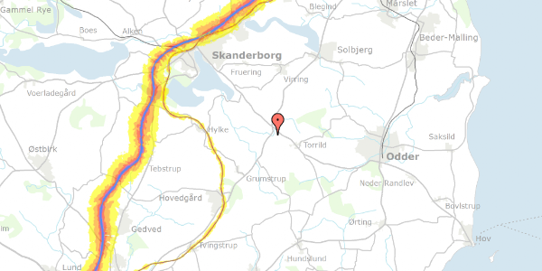 Trafikstøjkort på Gammel Horsensvej 415, 8660 Skanderborg