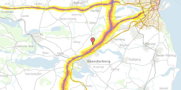 Trafikstøjkort på Gl Randersvej 26, 8660 Skanderborg