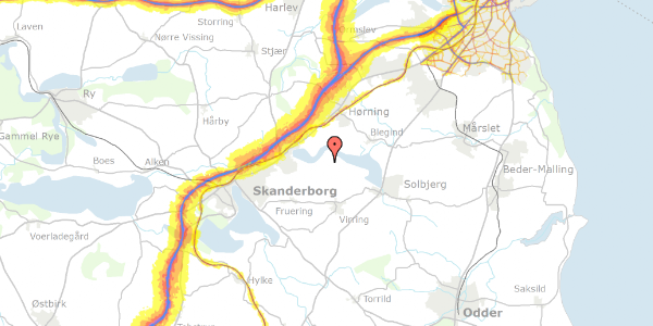 Trafikstøjkort på Halrisvej 3, 8660 Skanderborg