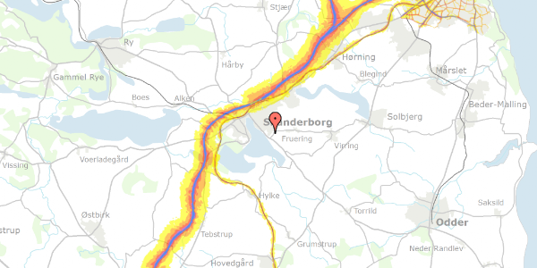 Trafikstøjkort på Holtshøjen 6, 8660 Skanderborg