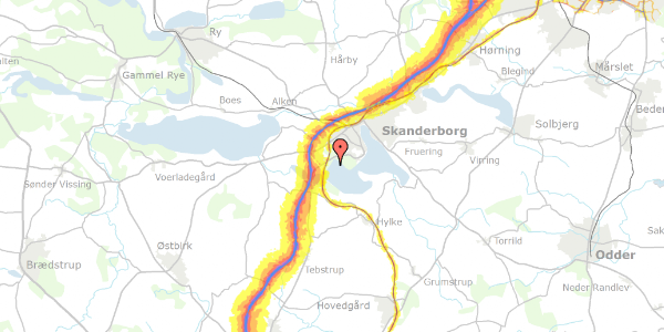 Trafikstøjkort på Horsensvej 1, 8660 Skanderborg