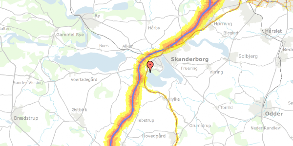 Trafikstøjkort på Horsensvej 13, 8660 Skanderborg