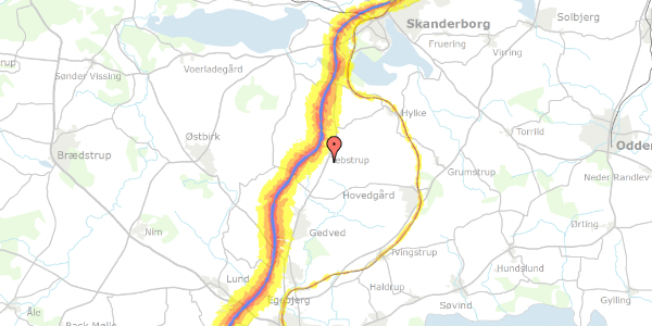 Trafikstøjkort på Horsensvej 154, 8660 Skanderborg