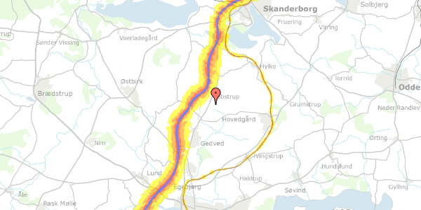 Trafikstøjkort på Horsensvej 169, 8660 Skanderborg