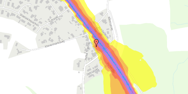 Trafikstøjkort på Hylkevej 116, 8660 Skanderborg