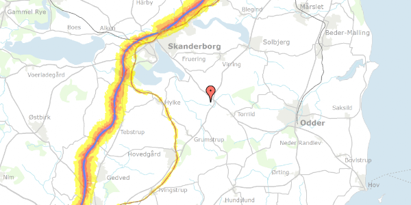 Trafikstøjkort på Klinten 6, 8660 Skanderborg