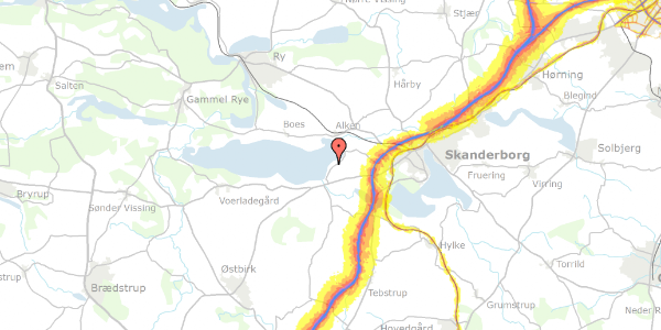 Trafikstøjkort på Mossøbrå 22, 8660 Skanderborg