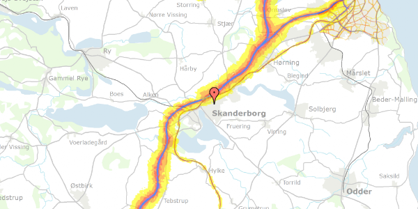 Trafikstøjkort på N F S Grundtvigs Vej 1, 1. tv, 8660 Skanderborg