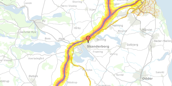 Trafikstøjkort på N F S Grundtvigs Vej 7, 2. th, 8660 Skanderborg