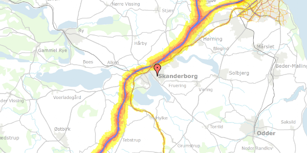 Trafikstøjkort på Næsset 1, 8660 Skanderborg