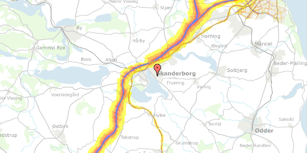 Trafikstøjkort på Næsset 25, 8660 Skanderborg