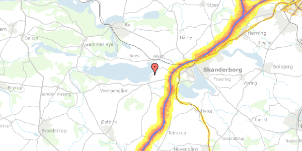 Trafikstøjkort på Olesbjerg 15, 8660 Skanderborg