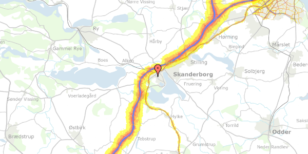 Trafikstøjkort på Plantagevej 10, 8660 Skanderborg