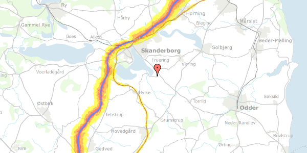 Trafikstøjkort på Ringklostervej 8, 8660 Skanderborg