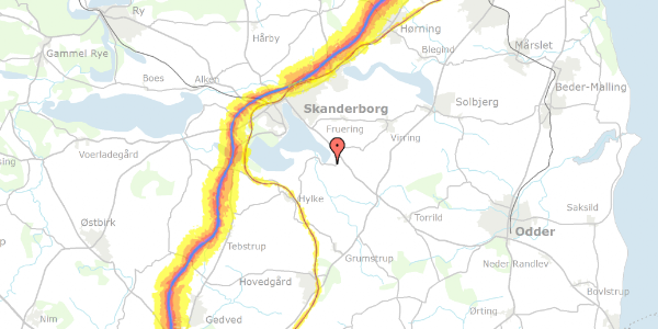 Trafikstøjkort på Ringklostervej 10, 8660 Skanderborg