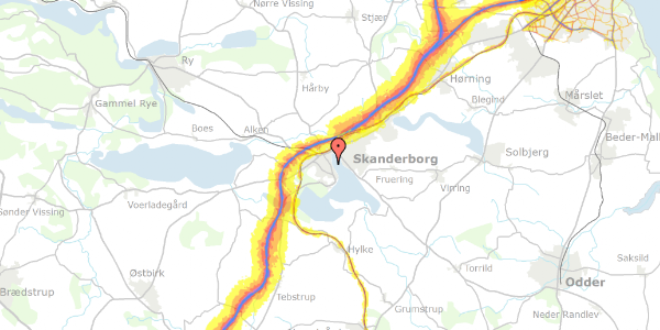 Trafikstøjkort på Skanderupgade 2, 2. , 8660 Skanderborg