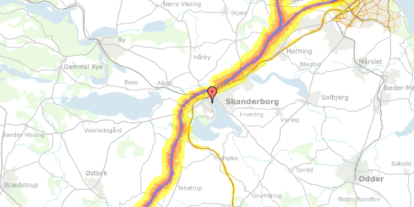 Trafikstøjkort på Skanderupgade 48, 8660 Skanderborg