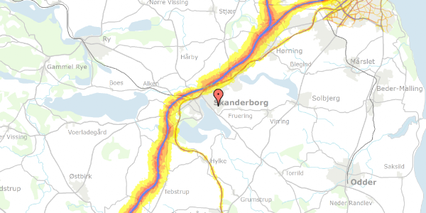 Trafikstøjkort på Skovbrynet 2, 8660 Skanderborg