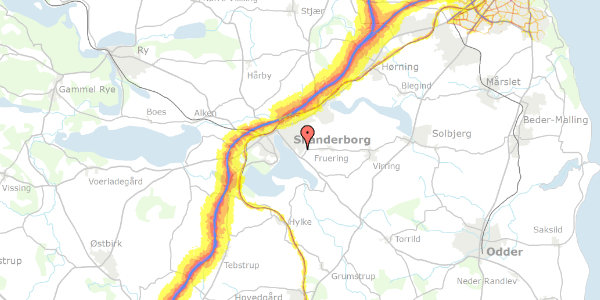 Trafikstøjkort på Skovkanten 3, 8660 Skanderborg