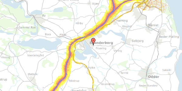 Trafikstøjkort på Skovkanten 15, 8660 Skanderborg