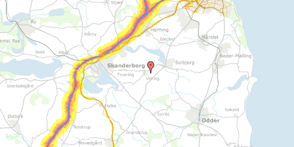 Trafikstøjkort på Skovkildeparken 67, 8660 Skanderborg