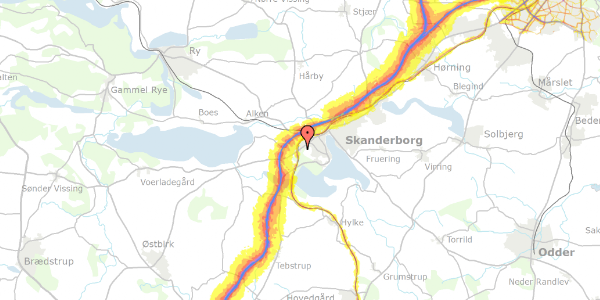 Trafikstøjkort på Skovparken 3, 8660 Skanderborg