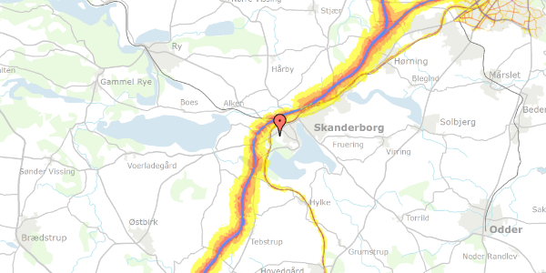 Trafikstøjkort på Skovparken 7, 8660 Skanderborg